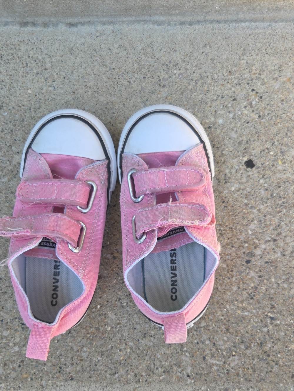 Converse Kids Pink Canvas Velcro Sneakers